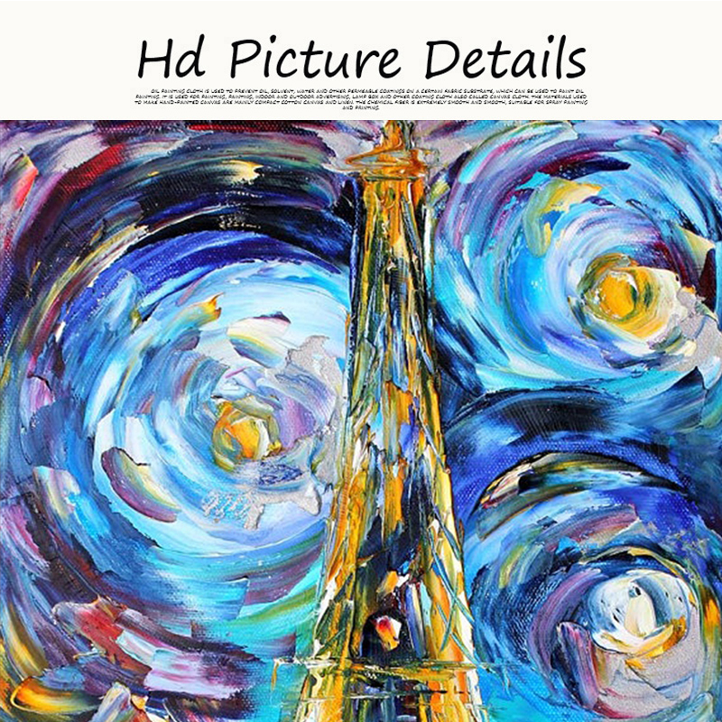 Canvas Painting Tower Of Paris Van Gogh Starry Night Oil on Art Cuadro Posters Nordic Wall Picture for Living Room