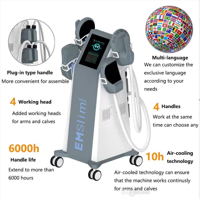 Direct effect Emslim Slimming Machine Electromagnetic Muscle Stimulate Body Contouring Sculpting Equipment 7Tesla Energy 5 In 1 With RF EMS 2 years Wa