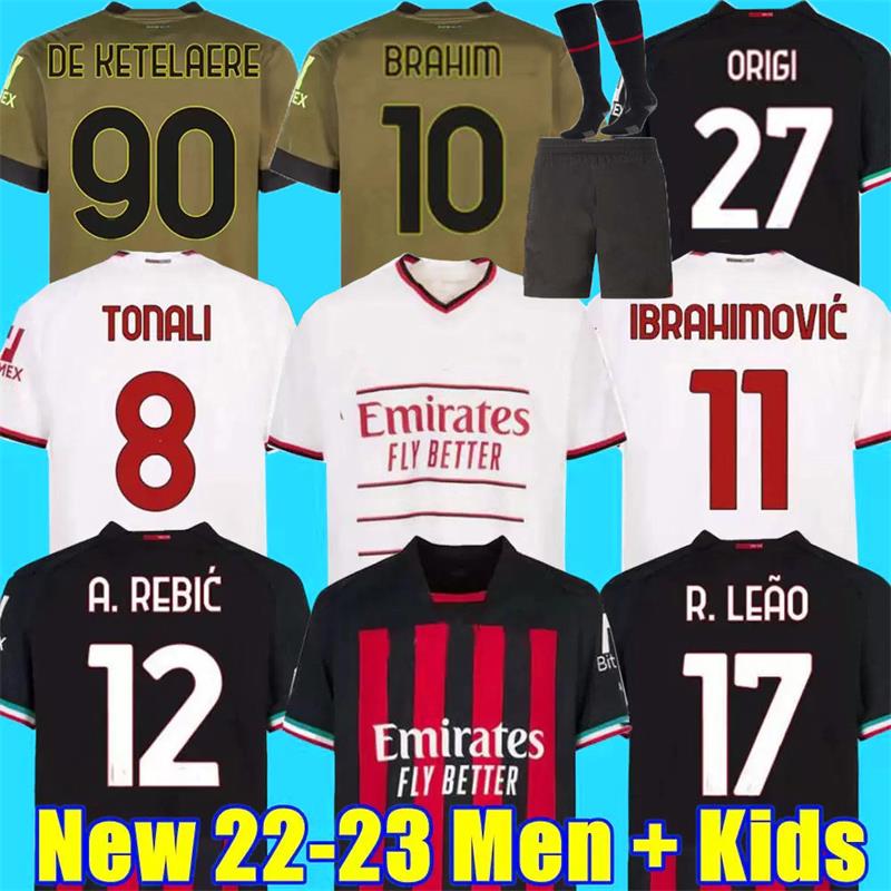 Ac Milans 22 23 soccer jersey R. LEAO De Ketelaere IBRAHIMOVIC Origi GIROUD TOMORI TONALI BENNACER REBIC Camiseta de futbol 2022 2023 men kids kit sets football shirt, 22-23 home kids
Ac Milans 22 23 soccer jersey R. LEAO De Ketelaere IBRAHIMOVIC Origi GIROUD TOMORI TONALI BENNACER REBIC Camiseta de futbol 2022 2023 men kids kit sets football shirt, 22-23 home kids