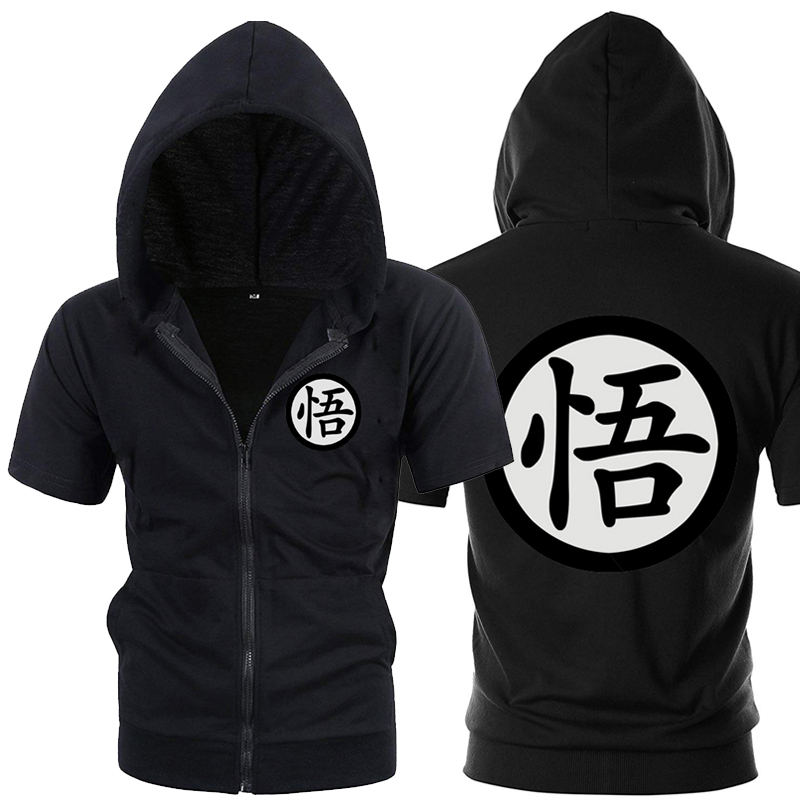 Men's Hoodies Sweatshirts Casual Funny Print Hoodie Men Black Gray Cosplay Sweatshirt Fashion Short Sleeve Zipper Mens Hoodies Jackets 220905