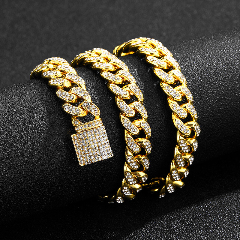 Miami Cuban Link Chain Necklace 1cm Silver/Gold Color Curb Chain For Men Jewelry Corrente De Prata Masculina Wholesale mens necklacea