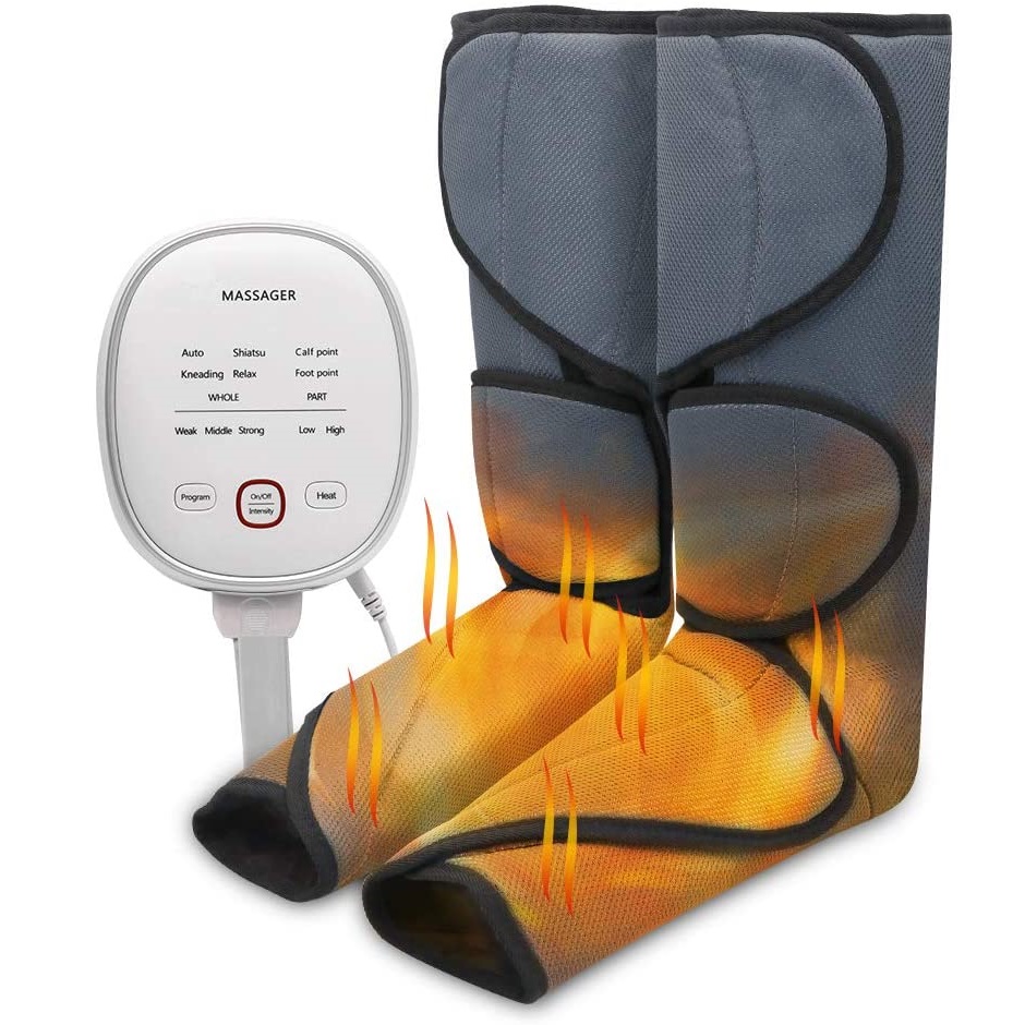 Air Compression With Massage Machine Circulation Exerciser Full Therapy Shiatsu Heating Pressure Health Care Leg Massager