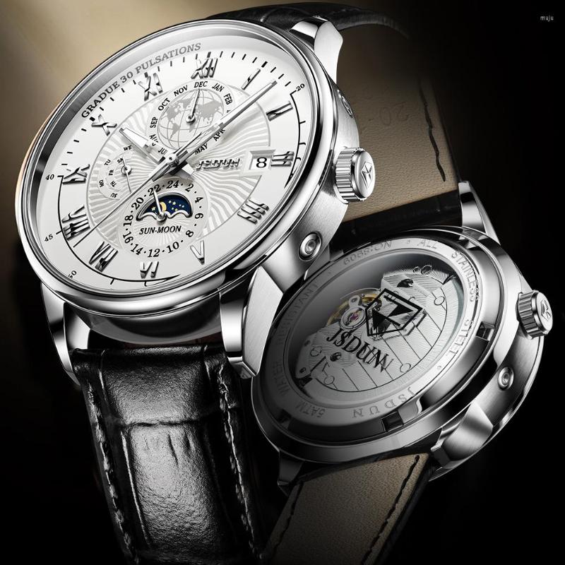 Wristwatches JSDUN Top Brand Men Mechanical Watch Business Men's Waterproof Automatic Luxury For 40mm Relojes Hombre, Silver-black
Wristwatches JSDUN Top Brand Men Mechanical Watch Business Men's Waterproof Automatic Luxury For 40mm Relojes Hombre, Silver-black