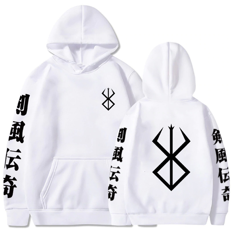 Mens Hoodies Sweatshirts Anime Hoodie Berserk Hip Hop Long Sleeve Casual Loose Print Anime Unisex 220905