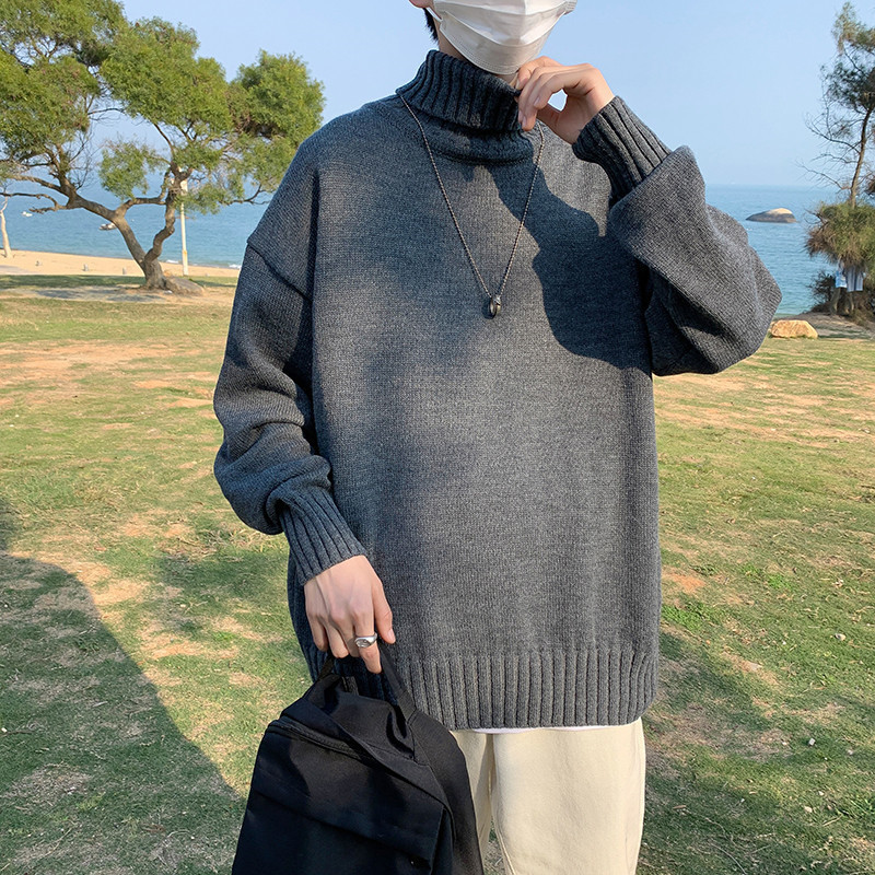 Mens Sweaters Turtleneck Sweaters Men Loose Knitted Pullover Streetwear Mens Oversized Sweater Fashion Casual Sweater Men Pullovers M-8XL 220905