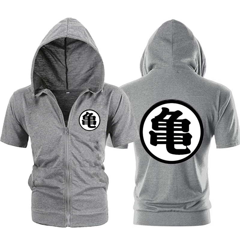 Men's Hoodies Sweatshirts Casual Funny Print Hoodie Men Black Gray Cosplay Sweatshirt Fashion Short Sleeve Zipper Mens Hoodies Jackets 220905