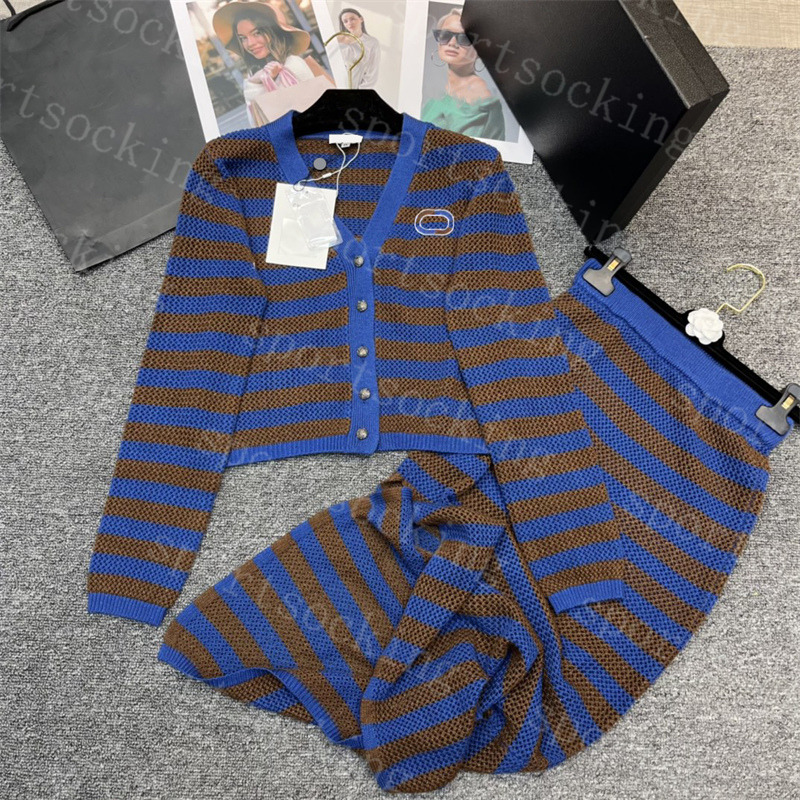 Blue Striped Cardigan Suit Two Piece Dresses V Neck Coat Womens Long Skirt Breathable Knitted Top Dress, Please contact me real pictures
Blue Striped Cardigan Suit Two Piece Dresses V Neck Coat Womens Long Skirt Breathable Knitted Top Dress, Please contact me real pictures