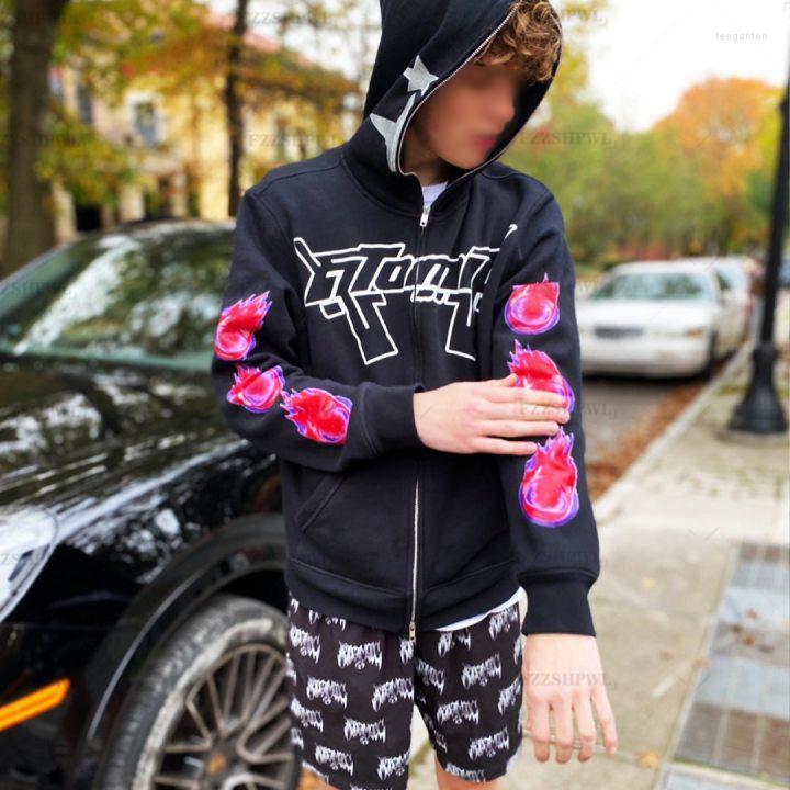 Men' Hoodies Y2K Gothic Graphic Hoodie Men Oversized Zipper Sweatshirt Grunge Couple Full Zip Clothes Long Sleeve Streetwear Clothing, Black
Men' Hoodies Y2K Gothic Graphic Hoodie Men Oversized Zipper Sweatshirt Grunge Couple Full Zip Clothes Long Sleeve Streetwear Clothing, Black