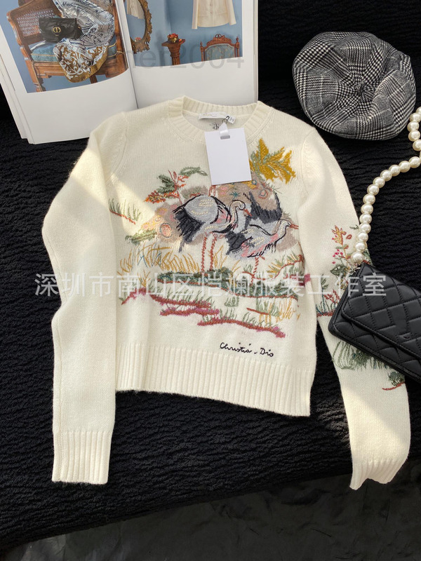 Women's Sweaters designer Shenzhen Nanyou D's new autumn and winter 2022 heavy industry crane Embroidered Wool Knitted Top TMMY, 2# packing bag
Women's Sweaters designer Shenzhen Nanyou D's new autumn and winter 2022 heavy industry crane Embroidered Wool Knitted Top TMMY, 2# packing bag