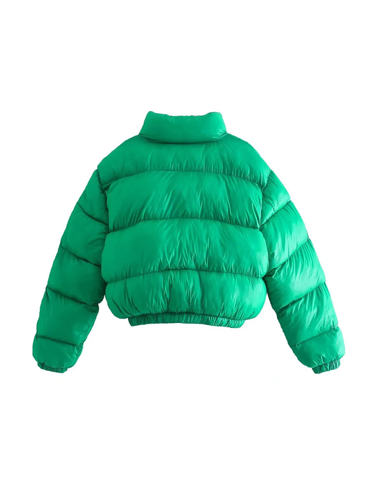 Womens Down Parkas Arrival Womens Fall Winter Warm Thicken Chic Green Parkas Casual Stand Collar Long Sleeve Solid Parka Coat 220902wtt