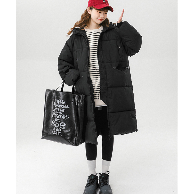 Womens Down Parkas Women Down Parka Mid Length Khaki Jacket Baggy Winter Waterproof Warm Duck Feather Down Female Hooded Puffer Coat Bubble Outwear 22