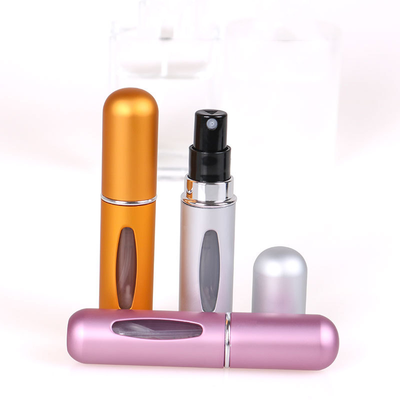 5ML Refillable Perfume Spray Bottle Aluminum Spray Atomizer Portable Travel Cosmetic Container Perfumes Bottles 12 Colors
