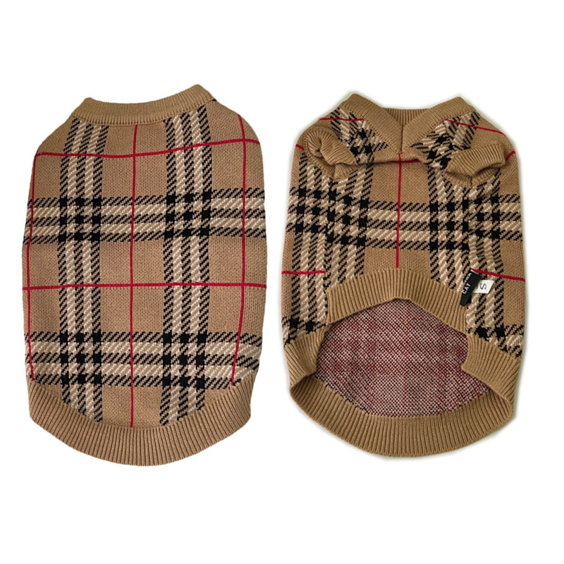 

Dog Apparel Designer Dog Clothes Pet Sweater Pets Classic Plaid Knitwear Sweaters for Cold Weather  Medium Dogs Turtleneck Cozy Doggie Vest Puppy Winter Coat M, Khaki