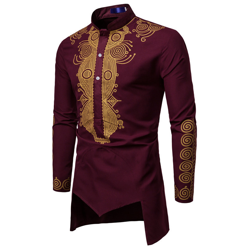 Men's Casual Shirts Men Fashion Africa Clothing Long Pullovers Dress Clothes Hip Hop Robe Africaine Style Shirts for Men 220905