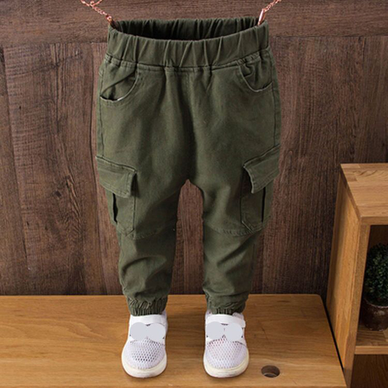 Trousers Boy pants kids spring autumn clothes solid children pants for baby boys trousers size100150 toddlers black green biege 220905