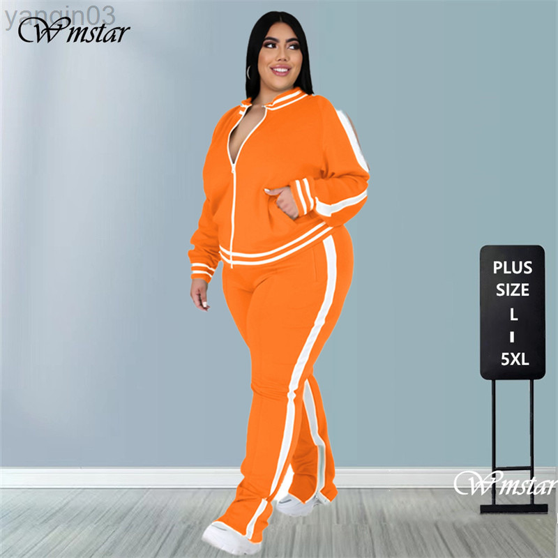 Women's Plus Size Tracksuits -5XL Two Piece Set Women Sweatsuit Zip Striped Top Slit Jogging Pants Jogger Outfit Matching Wholesale Dropshipping L220905, Turquoise
Women's Plus Size Tracksuits -5XL Two Piece Set Women Sweatsuit Zip Striped Top Slit Jogging Pants Jogger Outfit Matching Wholesale Dropshipping L220905, Turquoise