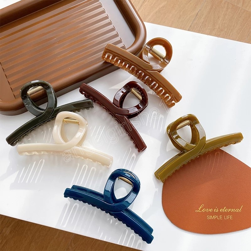 Dark Jelly Glossy Cross Hair Clip Korean Women Hair Claws Hollow Geometric Acrylic Ponytail Clips Woman Barrettes, Mixed color 
Dark Jelly Glossy Cross Hair Clip Korean Women Hair Claws Hollow Geometric Acrylic Ponytail Clips Woman Barrettes, Mixed color