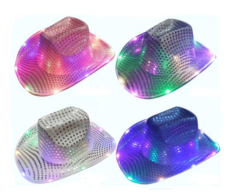 Cowgirl LED Hat Flashing Light Up Sequin Cowboy Hats Luminous Caps Halloween Costume SN41312042436
Cowgirl LED Hat Flashing Light Up Sequin Cowboy Hats Luminous Caps Halloween Costume SN41312042436