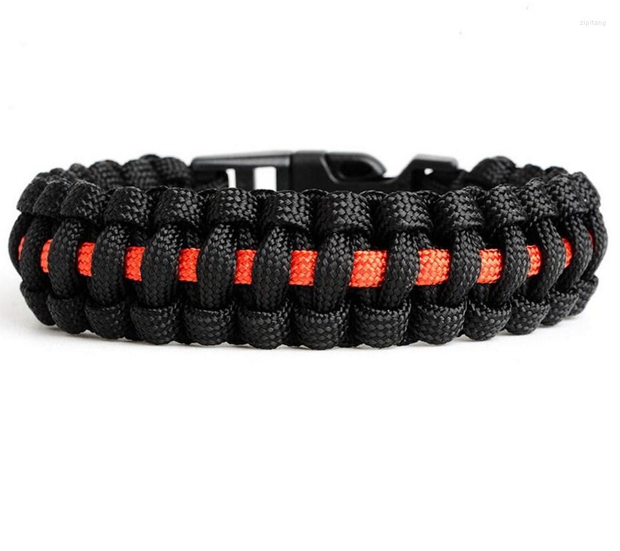 Tennis Bracelets Wholesale Thin Blue Line Series Outdoor Travel Camping Braided Plastic Buckle Paracord