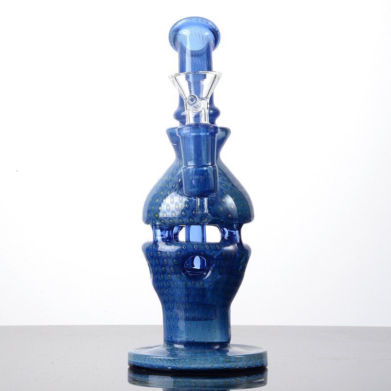 14mm Female Joint Hady Blue Green Hookahs Showerhead Per Faberge Egg Glass Unique Bong Percolator Oil Dab Rigs With Bowl WP2282