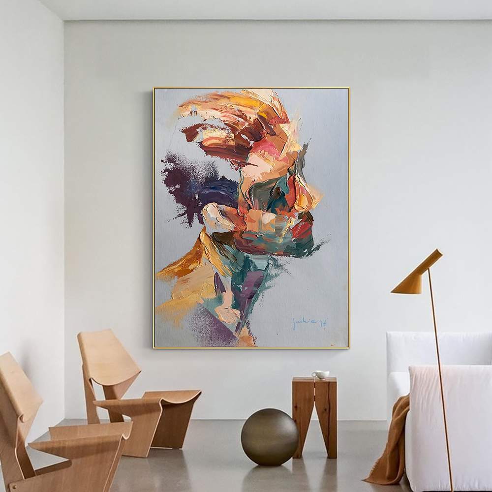Abstract Girl Face Oil Painting Ptint On Canvas Nordic Modern Figure Posters And Prints Wall Art For Living Room Home Decor