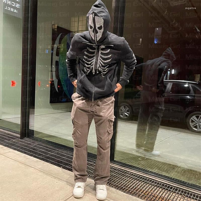 Men' Hoodies Full Zip Hoodie Men Y2K Clothes Fashion Goth Rhinestones Skeleton Graphics Long Sleeve Sweatshirt Oversized Emo, White
Men' Hoodies Full Zip Hoodie Men Y2K Clothes Fashion Goth Rhinestones Skeleton Graphics Long Sleeve Sweatshirt Oversized Emo, White