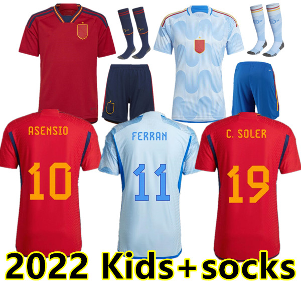 Kids kit socks 2022 Spain soccer jersey Camiseta de futbol de world cup 22 23 PEDRI ANSU FATI FERRAN SERGIO RAMOS TORRES MORATA GAVI KOKE AZPILICUETA, 2022 home
Kids kit socks 2022 Spain soccer jersey Camiseta de futbol de world cup 22 23 PEDRI ANSU FATI FERRAN SERGIO RAMOS TORRES MORATA GAVI KOKE AZPILICUETA, 2022 home