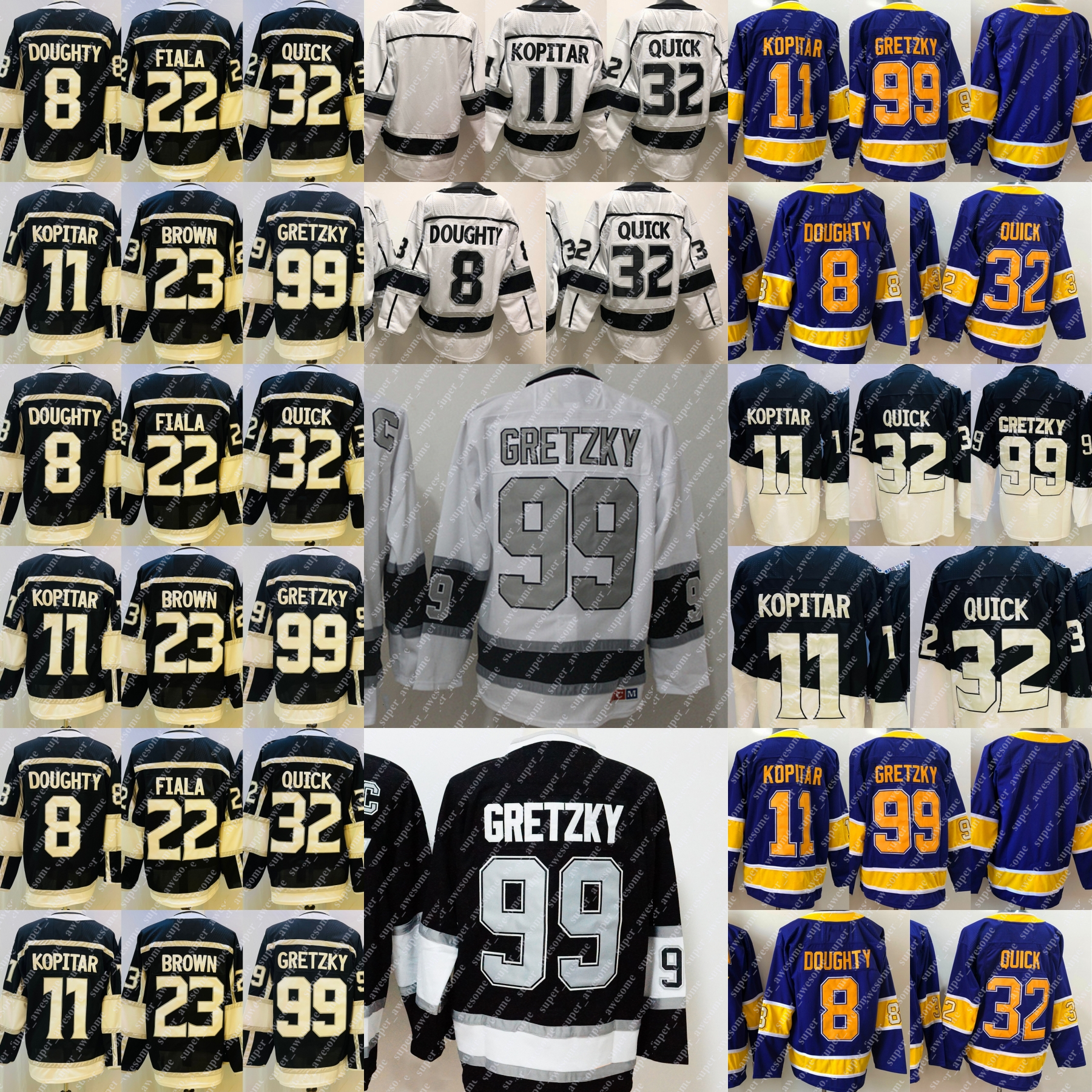 8 Drew Doughty Jersey 11 Anze Kopitar 32 Jonathan Quick 22 Kevin Fiala 23 Dustin Brown 99 Wayne Gretzky White Black Purple Hockey Jerseys Stitched, 99white retro
8 Drew Doughty Jersey 11 Anze Kopitar 32 Jonathan Quick 22 Kevin Fiala 23 Dustin Brown 99 Wayne Gretzky White Black Purple Hockey Jerseys Stitched, 99white retro