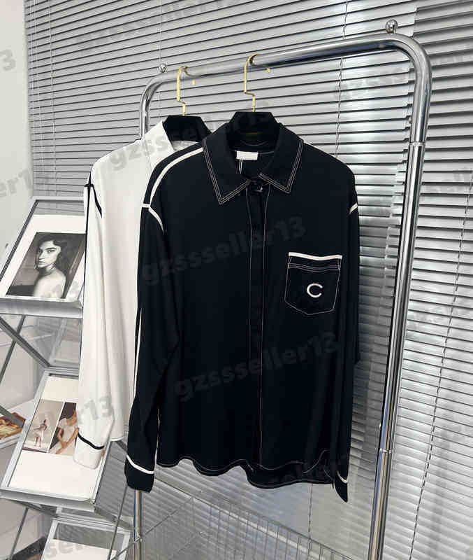 Blouses Tops For Womens Classic Brand Designer Blouse Fashion CNL Webbing Stitching Contrast Color Cotton Fabric Top Shirts Luxury Women Clothing 0912
Blouses Tops For Womens Classic Brand Designer Blouse Fashion CNL Webbing Stitching Contrast Color Cotton Fabric Top Shirts Luxury Women Clothing 0912