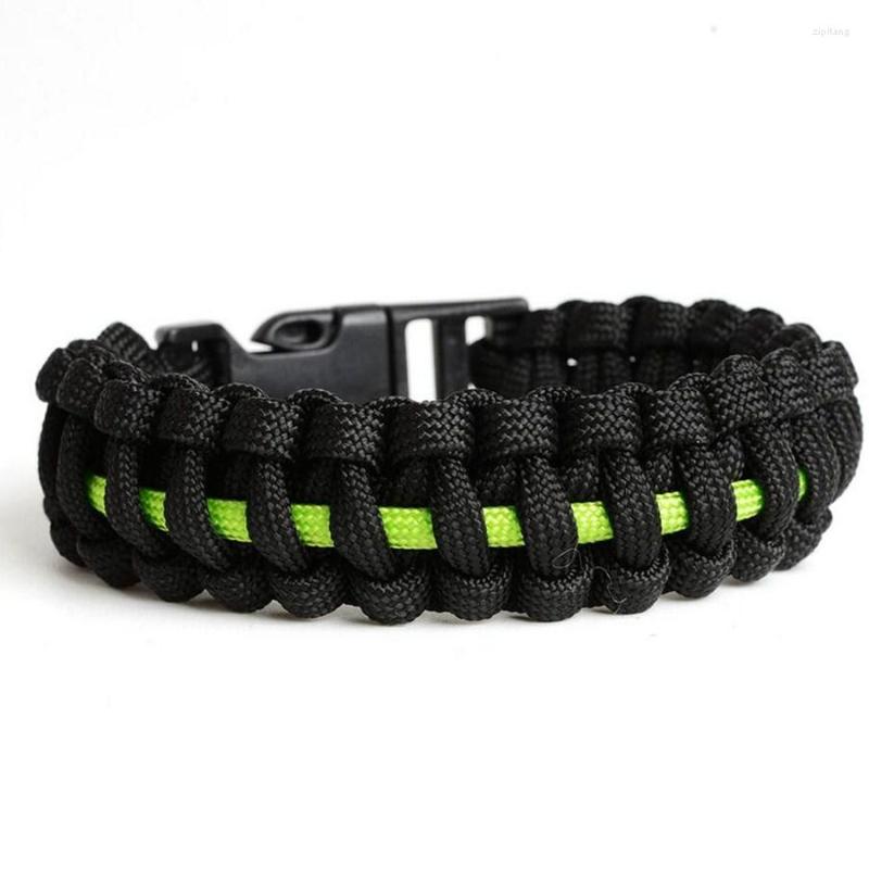Tennis Bracelets Wholesale Thin Blue Line Series Outdoor Travel Camping Braided Plastic Buckle Paracord