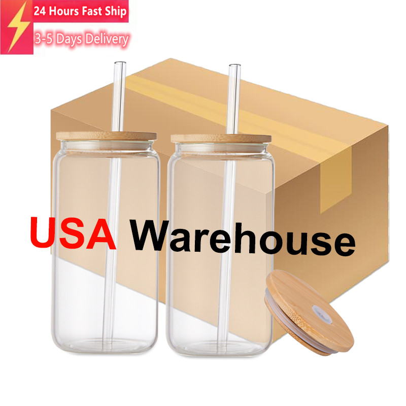 16oz Sublimation Glass Mugs Clear Cola Can Tumblers With Bamboo Lid and Reusable Straw Beer Cocktail Cup Whiskey Coffee Iced Tea Jar US Warehouse 2 Days Delivery
16oz Sublimation Glass Mugs Clear Cola Can Tumblers With Bamboo Lid and Reusable Straw Beer Cocktail Cup Whiskey Coffee Iced Tea Jar US Warehouse 2 Days Delivery