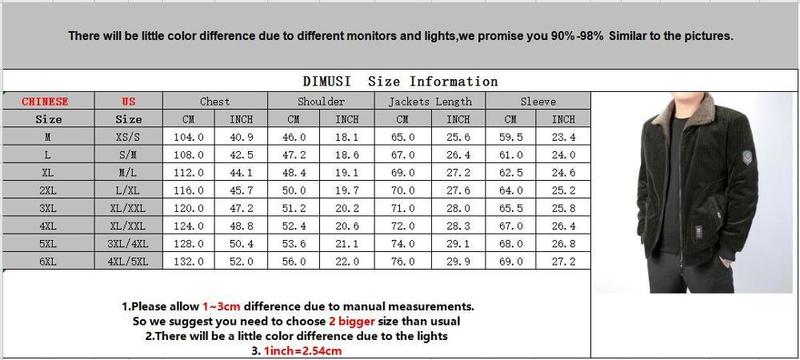 Men's Jackets DIMUSI Winter Bomber Jacket Fashion Man Corduroy Cotton Warm Padded Coats Casual Outwear Thermal Mens Clothing 220905