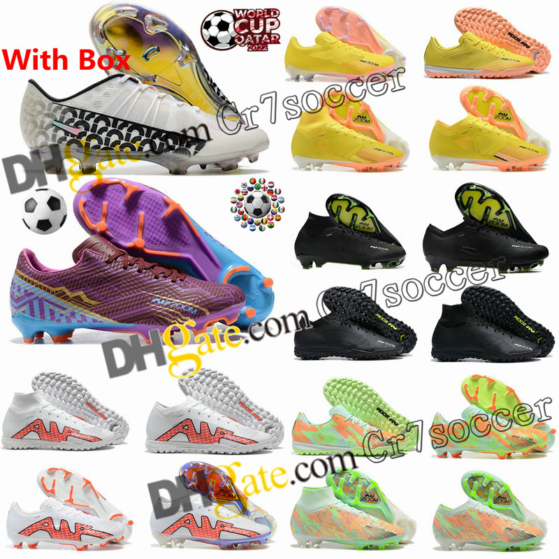 2022 World Cup Mercurial Vapores 15 Soccer Shoes Elite FG Barely Green Total Orange Academy MG Black Volt Football Boots Ronaldo CR7 Dark Smoke Grey Sports Cleats, Color no. 01
2022 World Cup Mercurial Vapores 15 Soccer Shoes Elite FG Barely Green Total Orange Academy MG Black Volt Football Boots Ronaldo CR7 Dark Smoke Grey Sports Cleats, Color no. 01
