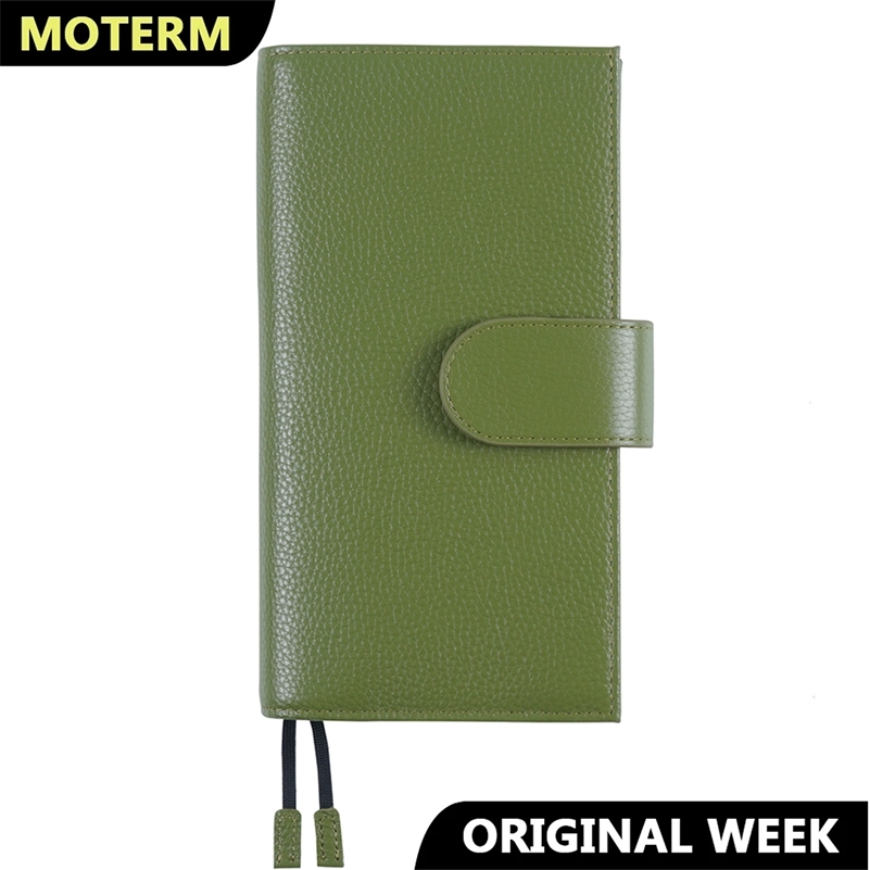 Notepads Moterm Original Weeks Cover for Hobo Weeks with Back Pocket and Double Clasps Notebook Diary Pebbled Leather Planner Oganizer 220902