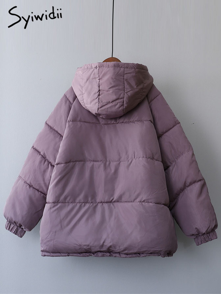 Women's Down Parkas Syiwidii Winter Coat Women Jacket Parkas Thick Autumn Black Oversized Purple Puffer Bubble Hooded Harajuku Clothes Loose 2209