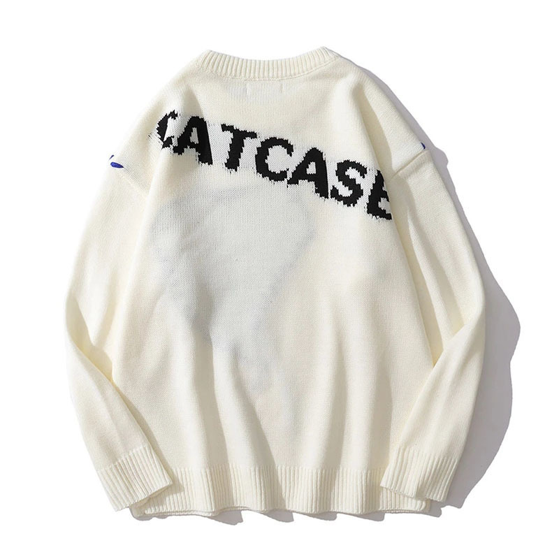 Men's Sweaters Harajuku Heart-shape Pattern Tassel Knitted Ugly Sweaters Men Hip Hop Vintage Casual Loose O-Neck College Style Pullover Couples 2