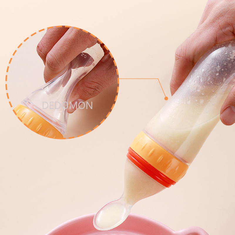 Cups Dishes Utensils Squeezing Feeding Bottle Silicone born Baby Training Rice Spoon Infant Cereal Food Supplement Feeder Safe Tableware Tools 220906