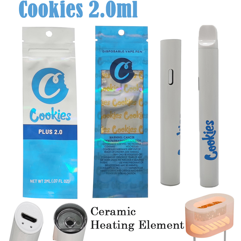 Rechargeable Cookies Disposable Vape Pen 2.0ml Vaporizer E Cigarettes 350mah Empty Ceramic Heating Element Vaporizers Thick Oil Vapes Snap on Top Cartridge with Bag
Rechargeable Cookies Disposable Vape Pen 2.0ml Vaporizer E Cigarettes 350mah Empty Ceramic Heating Element Vaporizers Thick Oil Vapes Snap on Top Cartridge with Bag