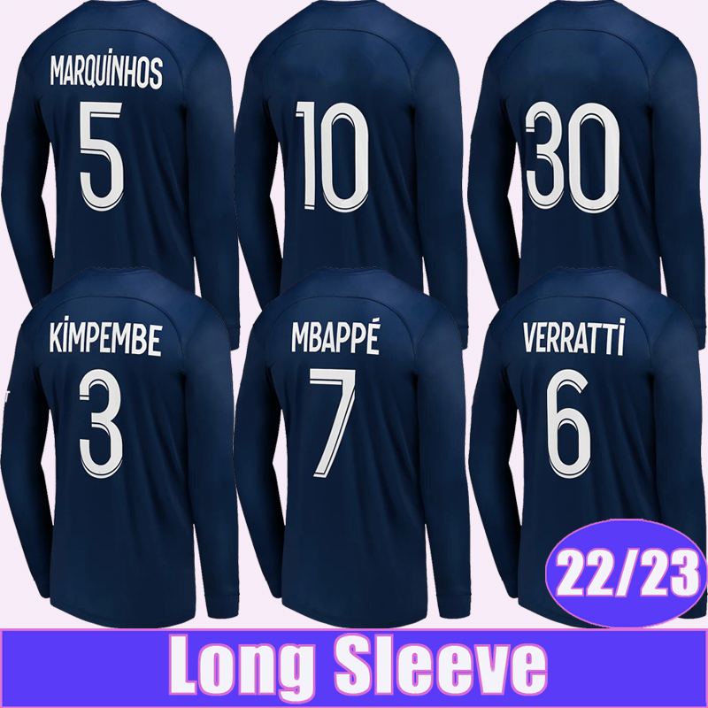 22 23 MBAPPE Mens Soccer Jerseys KIMPEMBE MARQUINHOS Long Sleeve SERGIO RAMOS VERRATTI N.MENDES Home Football Shirts, Cx9552 22 23 home no patch
22 23 MBAPPE Mens Soccer Jerseys KIMPEMBE MARQUINHOS Long Sleeve SERGIO RAMOS VERRATTI N.MENDES Home Football Shirts, Cx9552 22 23 home no patch
