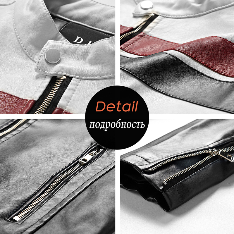 Men's Leather Faux Ucrazy Autumn Casual Vintage Motor Spliced Jacket Coat Winter Fashion Biker Warm Jackets 220905