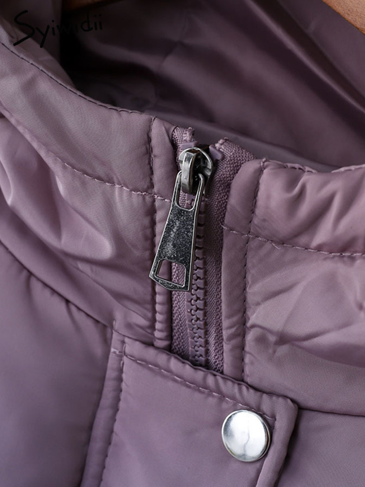 Women's Down Parkas Syiwidii Winter Coat Women Jacket Parkas Thick Autumn Black Oversized Purple Puffer Bubble Hooded Harajuku Clothes Loose 2209