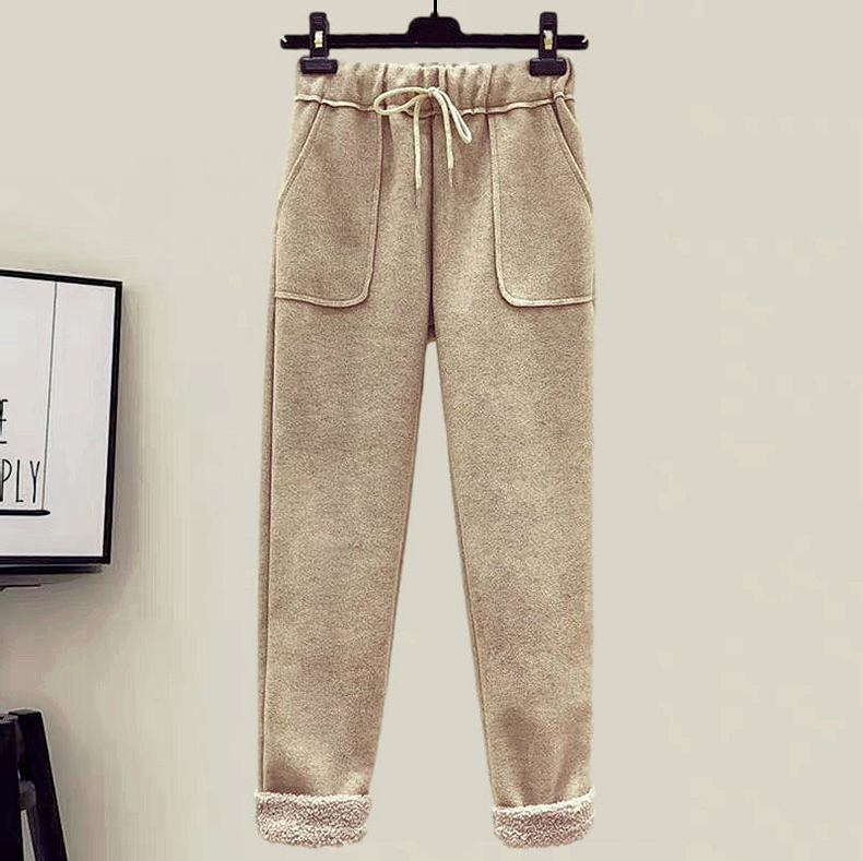 Womens Two Piece Pants Casual Tracksuit Women Monster Letter Printed Knitted Mink Fleece Pullover Sweaters Pants Sets Two Piece Suit Female Plus Size 