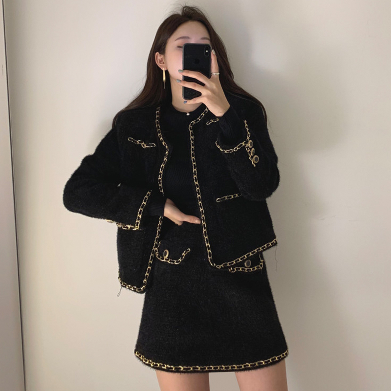 Two Piece Dress Womens Suit Autumn 2 Piece Set Women Vintage Loose Jacket Coat High Waist A Line Mini Skirts Korean Style Two Piece Set 220906