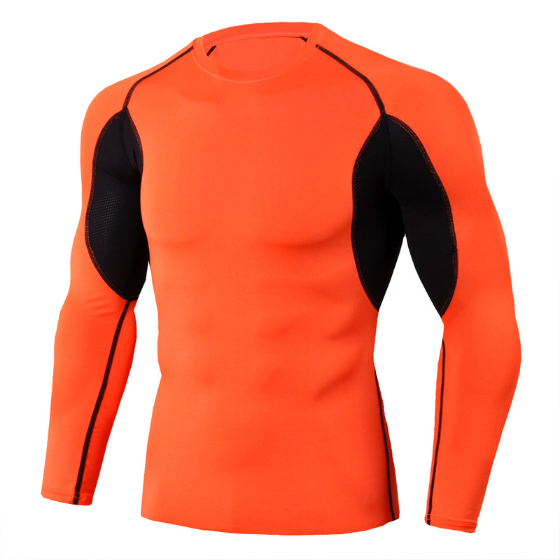 Men's T-Shirts Dry Fit Compression Shirt Men Rashgard Fitness Long Sleeves Running Shirt Men Gym T Shirt Football Jersey Sportswear Sport Tight 2