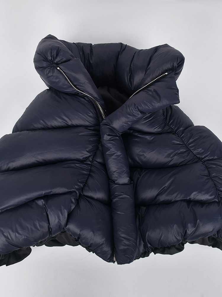 Women's Down Parkas Simenual Cotton-padded Puffer Jacket Women Irregular Sleeveless Terry Mock Neck Zipper Casual Streetwear Bread Outerwear Badd