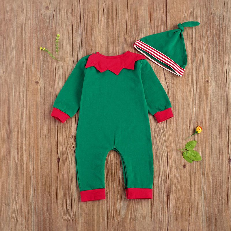 Rompers Toddler Baby's Clothes Girl Boy Elf Year Christmas Costume Jumpsuit Hat 2 Pieces Xmas Dress Outfit Infant Kids Rompers 220905