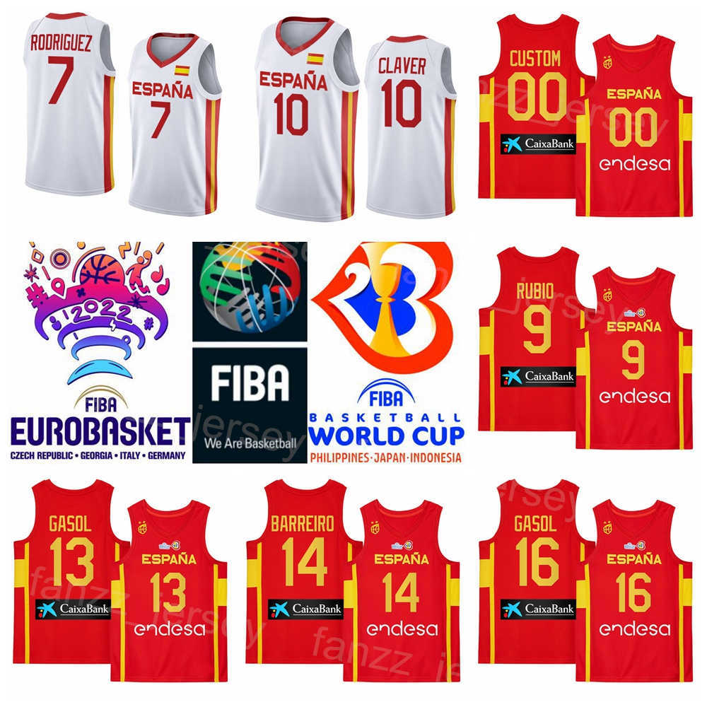 Print Basketball Spain Jersey 2022 EuroBasket National Team 41 Juancho Hernangomez 4 Jaime Pradilla 8 Dario Brizuela 9 Ricky Rubio 13 Marc Gasol 10 Victor Claver, With world cup patch
Print Basketball Spain Jersey 2022 EuroBasket National Team 41 Juancho Hernangomez 4 Jaime Pradilla 8 Dario Brizuela 9 Ricky Rubio 13 Marc Gasol 10 Victor Claver, With world cup patch