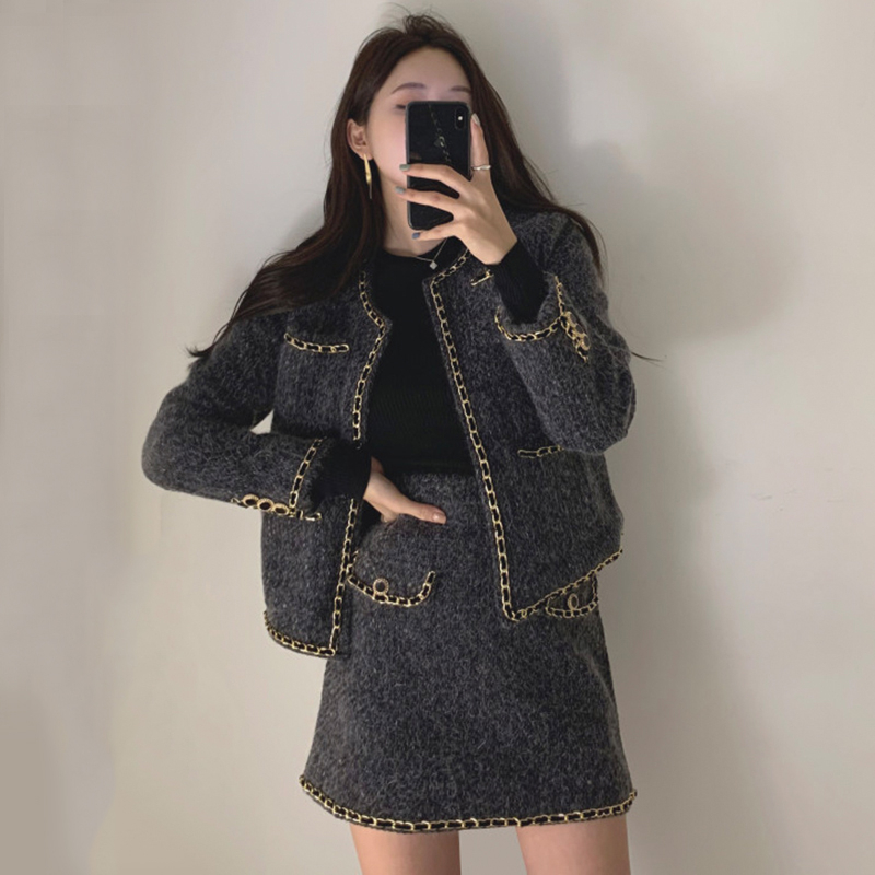 Two Piece Dress Womens Suit Autumn 2 Piece Set Women Vintage Loose Jacket Coat High Waist A Line Mini Skirts Korean Style Two Piece Set 220906
