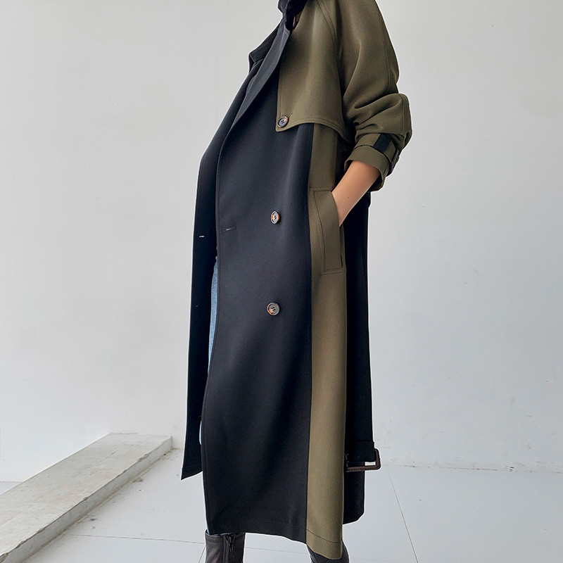 Women's Trench Coats European American Top Quality Autumn spring Trench Coat women Long Coat Simple Chic Classic Female Windbreaker FY112 220906