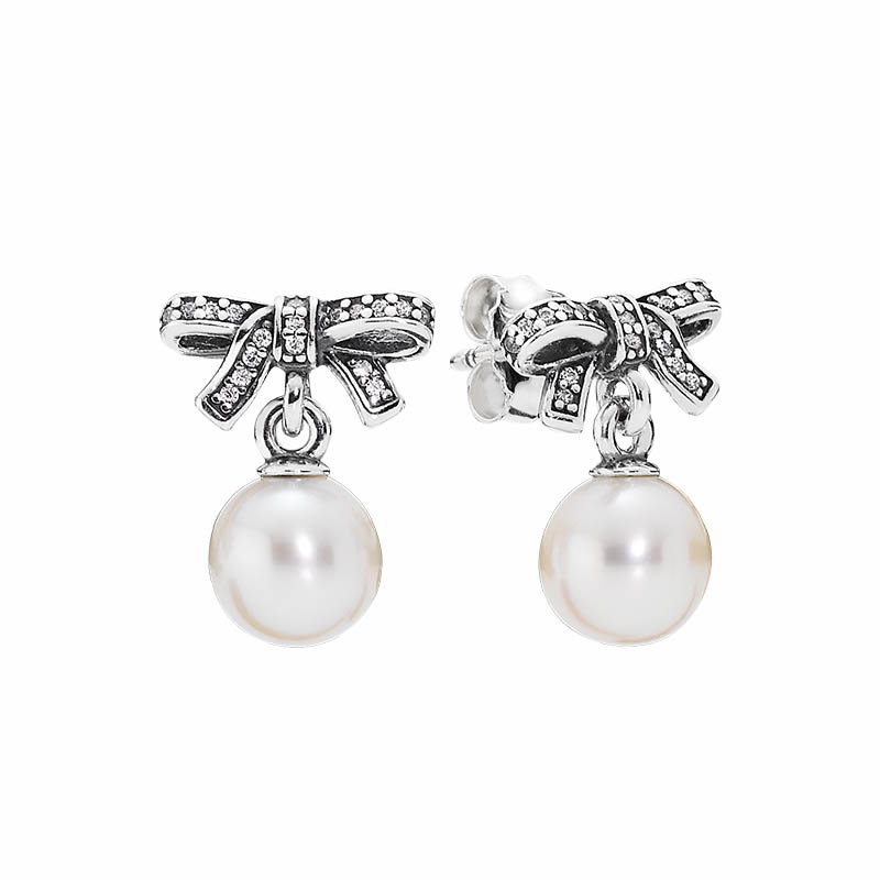 White Pearl Pendant Bow Stud Earring Women Wedding Party designer Jewelry Set For pandora Real Sterling Silver engagement gift Earrings with Original BOX
White Pearl Pendant Bow Stud Earring Women Wedding Party designer Jewelry Set For pandora Real Sterling Silver engagement gift Earrings with Original BOX